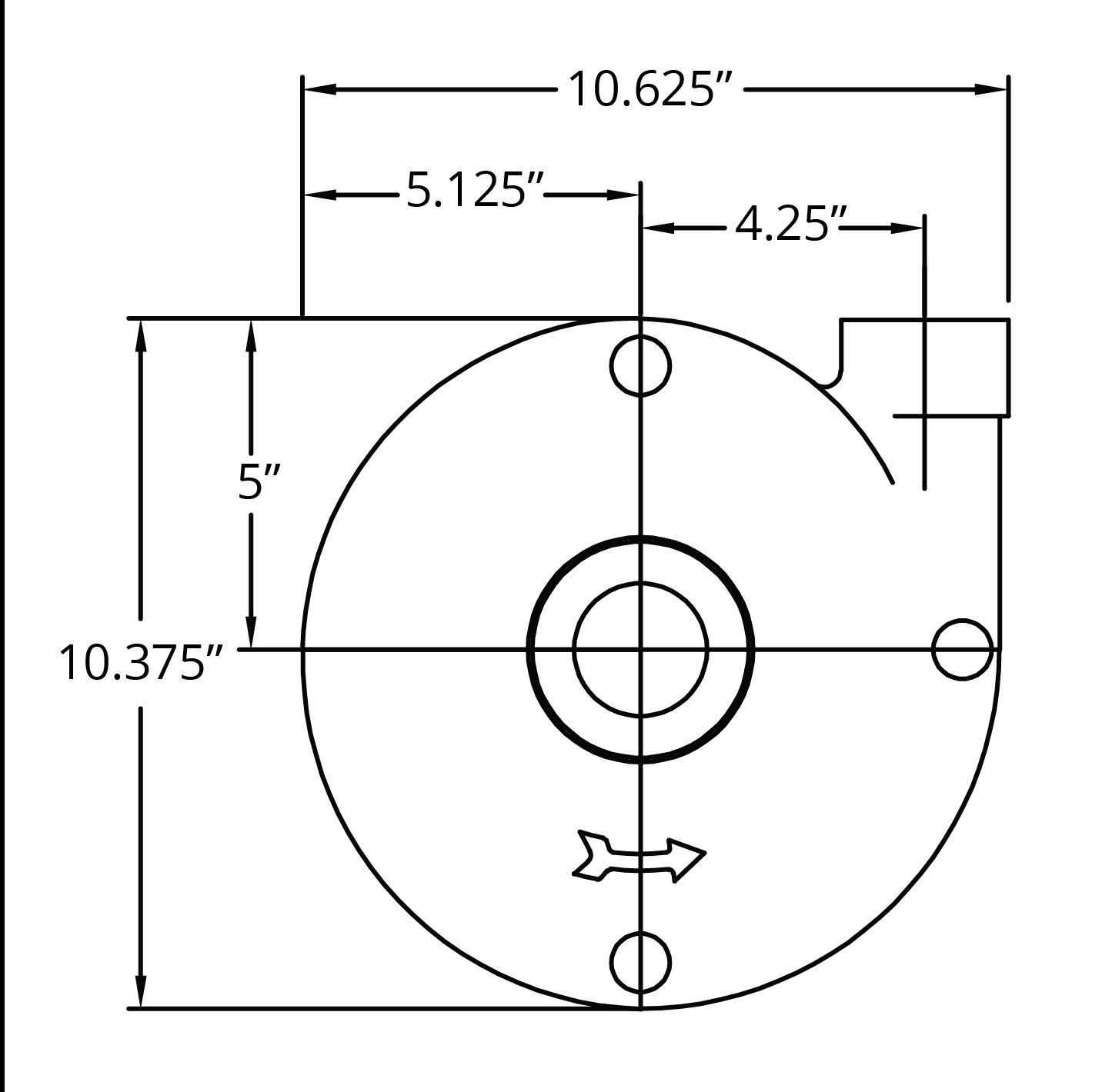 7800 Vertical 11034-NS Bottom Dimensional Drawing