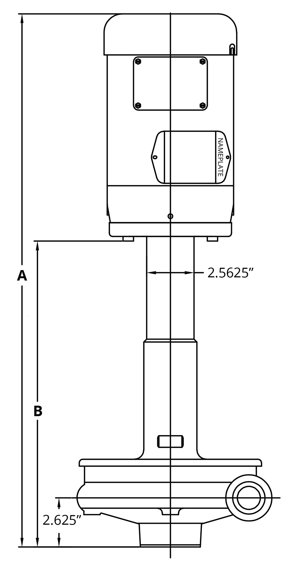 7800 Vertical 11034-NS Full Dimensional Drawing