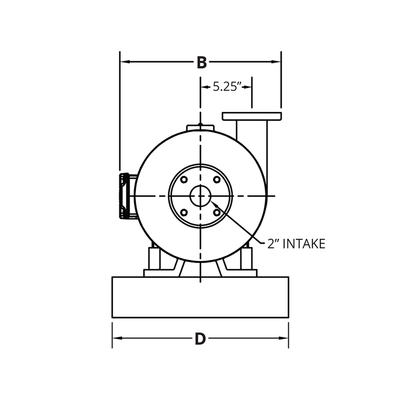 Vortex Series V2x2-10se end dimensions drawing